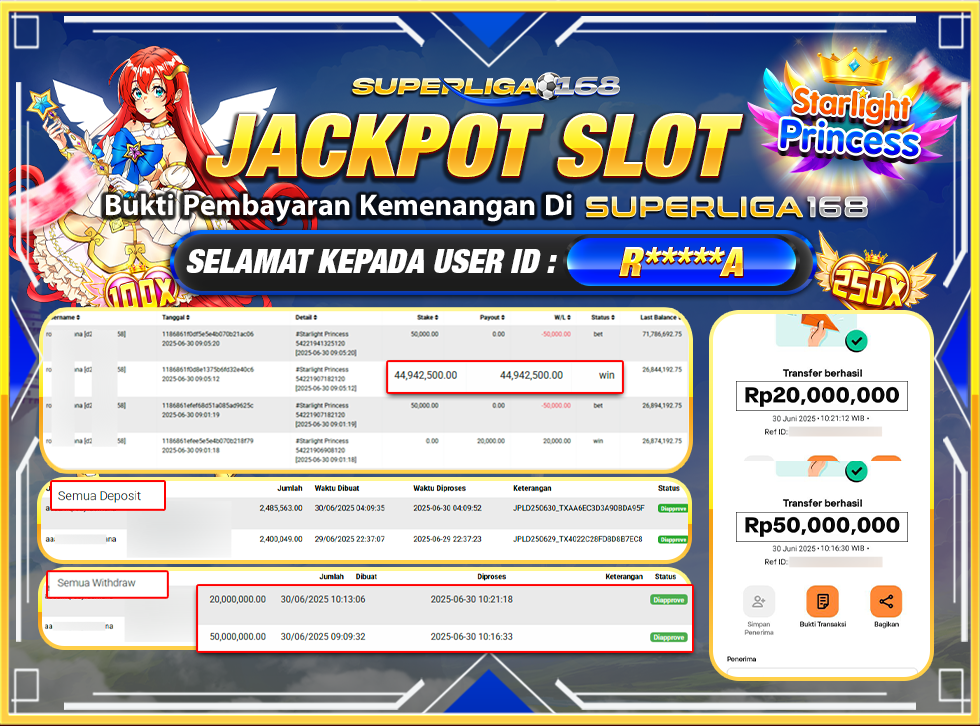 SUPERLIGA168 JACKPOT STARLIGHT PRINCESS Rp.70,000,000-