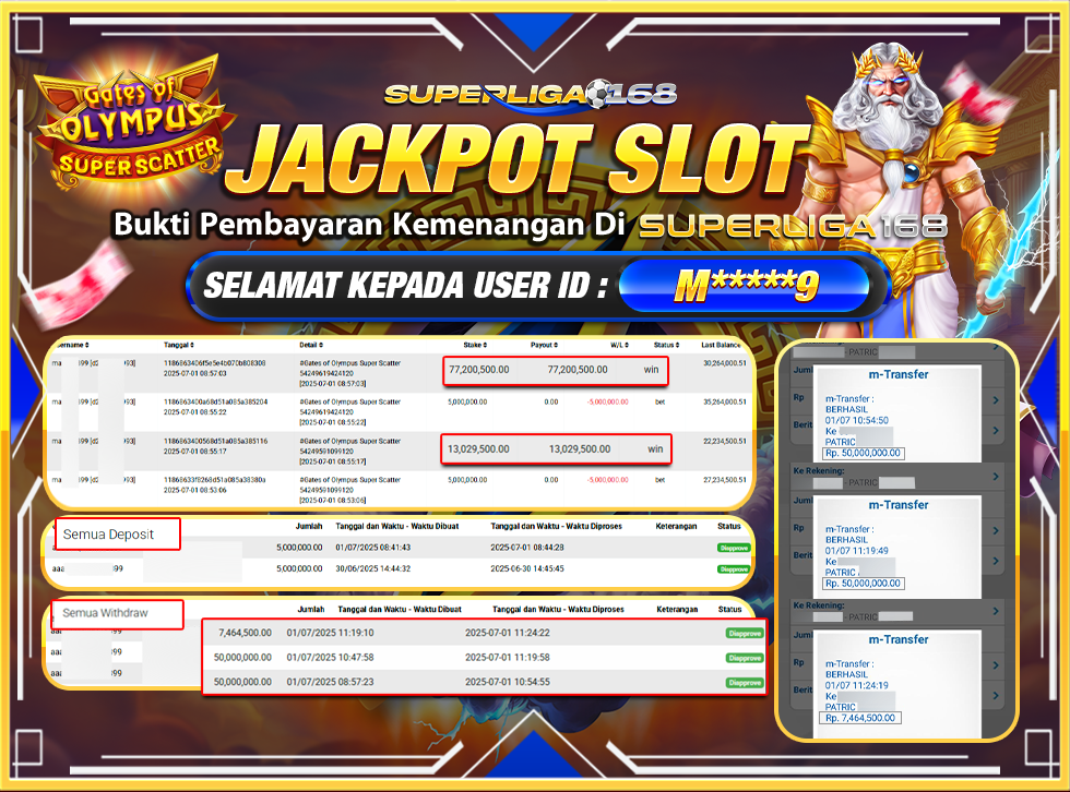 SUPERLIGA168 JACKPOT GATES OF OLYMPUS SUPER SCATTER Rp.107,464,500-